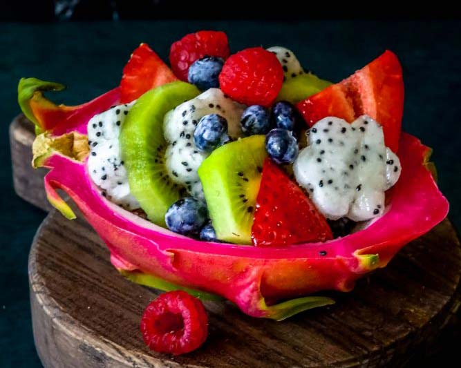 Recette de salade avec fruit du dragon